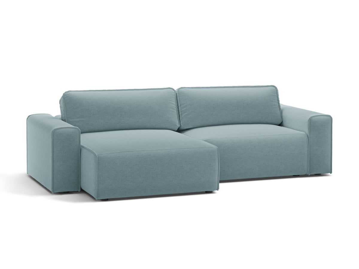 3-Sitzer Ecksofa Victor mit Schlaffunktion und Stauraum, links in Light Blue-Moly präsentiert im Onlineshop von KAQTU Design AG. Bettsofa links ist von Micadoni