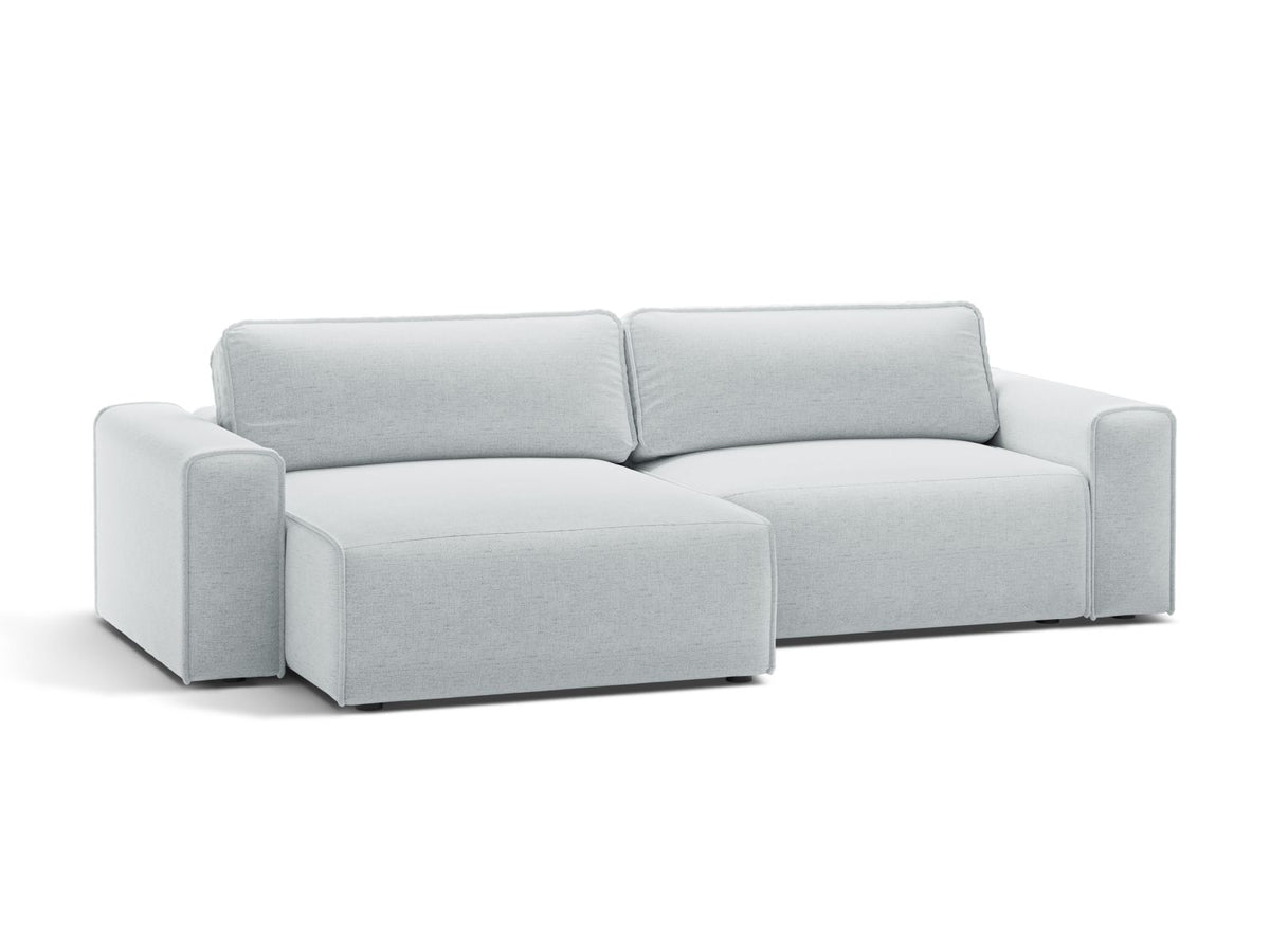 3-Sitzer Ecksofa Victor mit Schlaffunktion und Stauraum, links in Light Grey-Moly präsentiert im Onlineshop von KAQTU Design AG. Bettsofa links ist von Micadoni