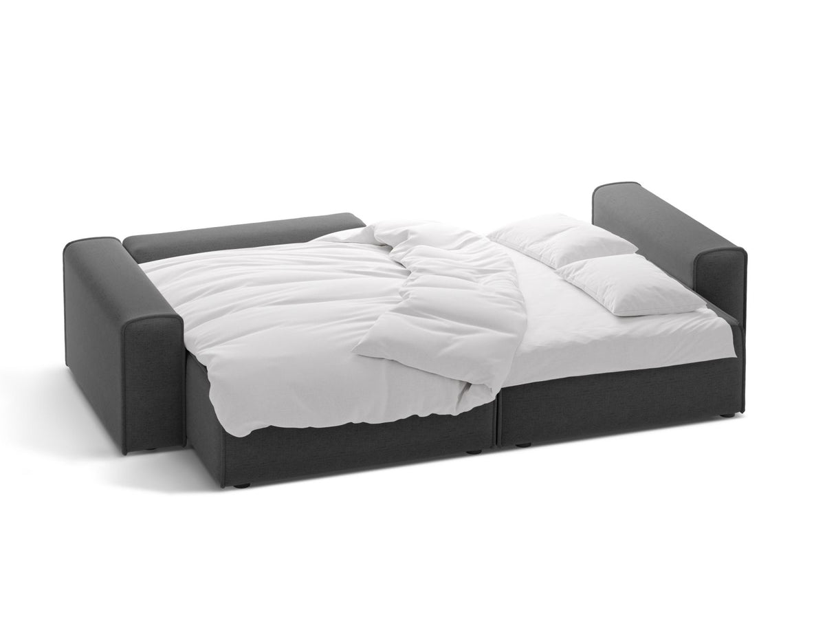 3-Sitzer Ecksofa Victor mit Schlaffunktion und Stauraum, links in Anthracite-Moly präsentiert im Onlineshop von KAQTU Design AG. Bettsofa links ist von Micadoni