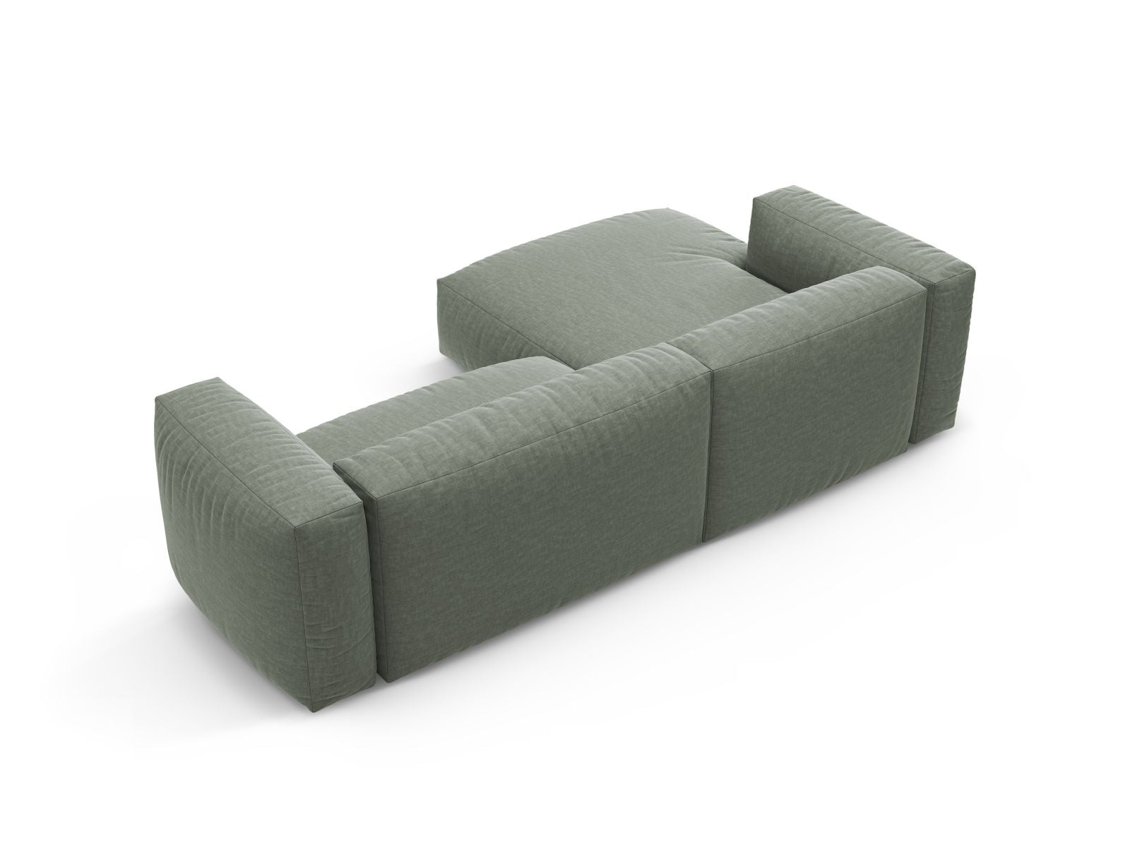 Stylisches 4-Sitzer Ecksofa Martina in Moss Green-Boston, ideal für entspannte Stunden und mit cleverer Bettfunktion für Gäste.