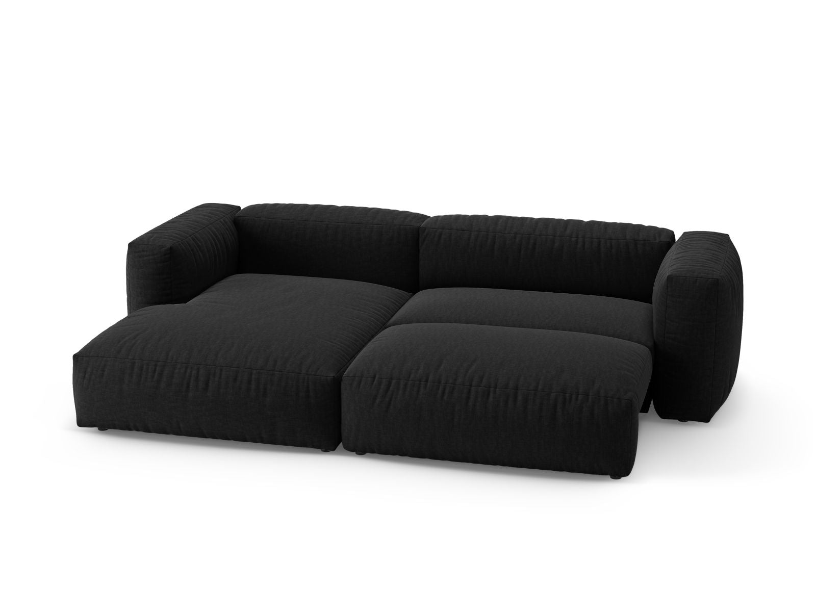 Elegantes 4-Sitzer Ecksofa links Martina mit Bettfunktion in Black-Boston, ideal für entspannte Abende und stilvolle Einrichtung.