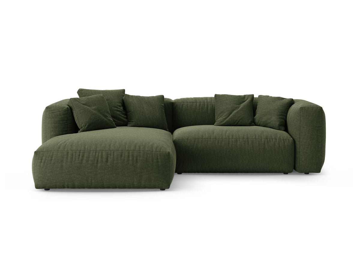 4-Sitzer Ecksofa links mit Bettfunktion Martina in Green-Boston präsentiert im Onlineshop von KAQTU Design AG. Bettsofa links ist von Micadoni