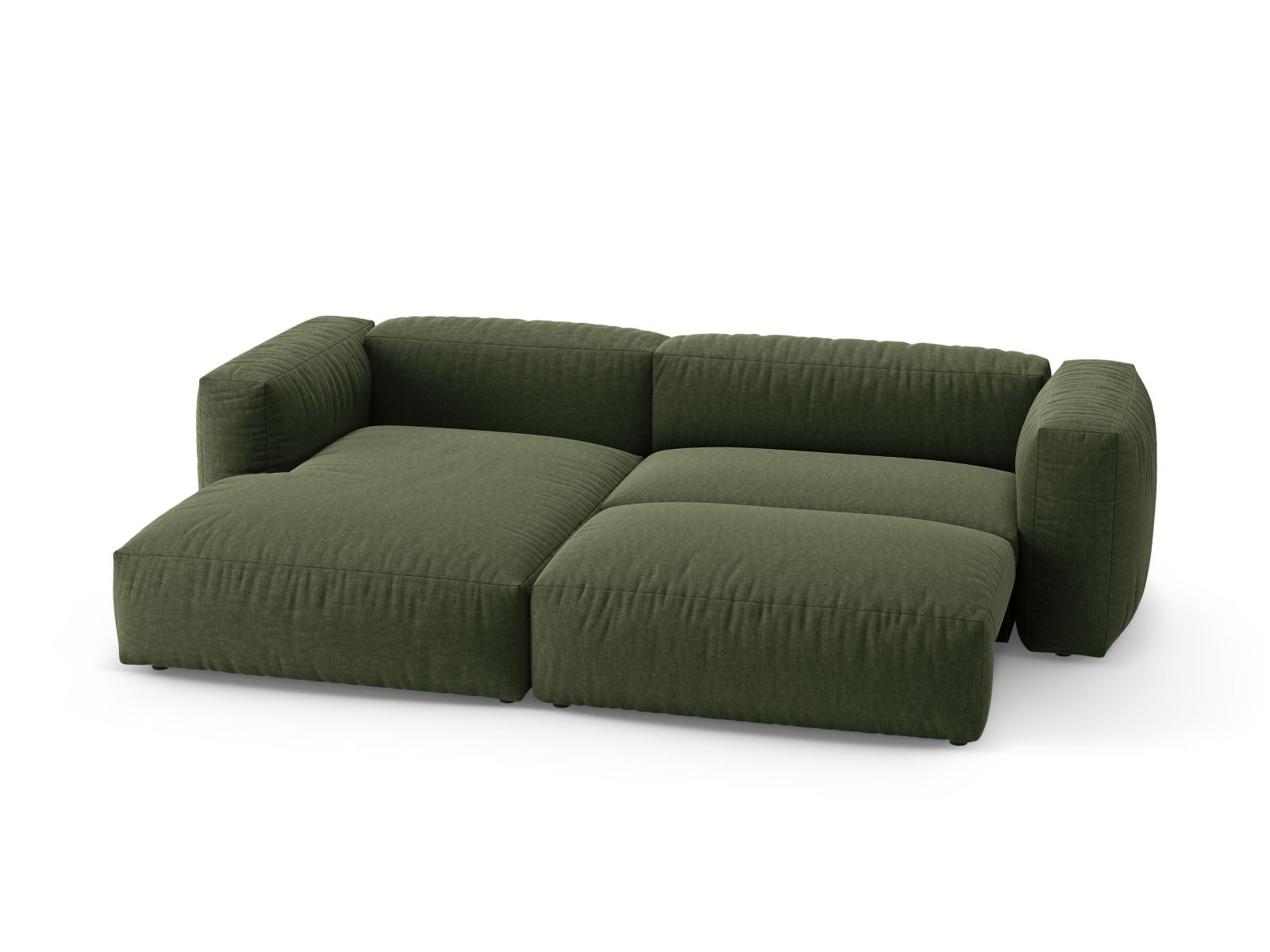 Stylisches 4-Sitzer Ecksofa links Martina in modernem Green-Boston, ideal für gemütliche Stunden und als Schlafgelegenheit.