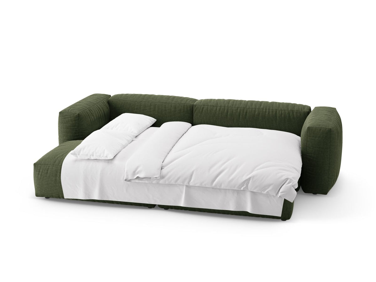4-Sitzer Ecksofa links mit Bettfunktion Martina in Green-Boston präsentiert im Onlineshop von KAQTU Design AG. Bettsofa links ist von Micadoni