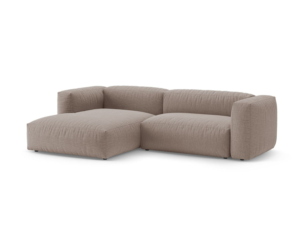 4-Sitzer Ecksofa links mit Bettfunktion Martina in Dark Beige-Boston präsentiert im Onlineshop von KAQTU Design AG. Bettsofa links ist von Micadoni