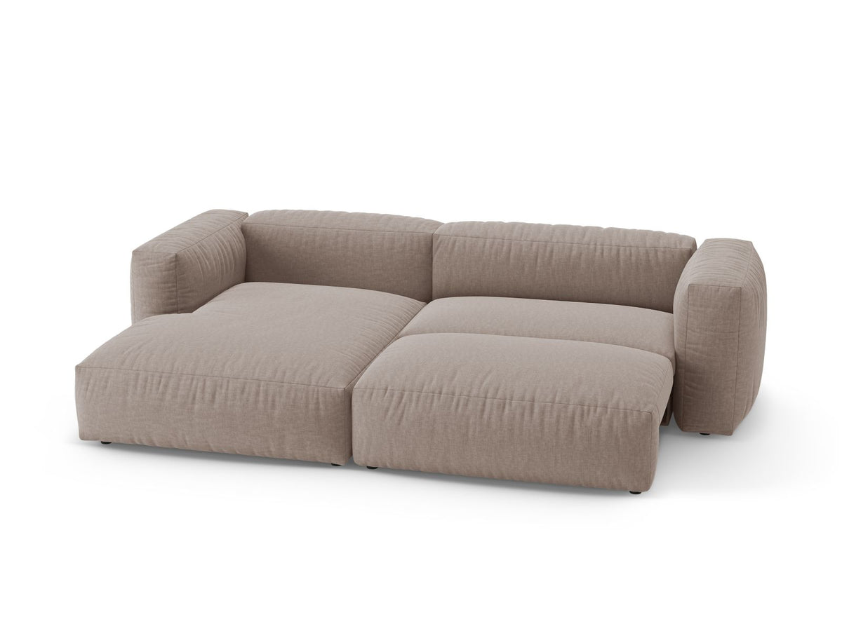 4-Sitzer Ecksofa links mit Bettfunktion Martina in Dark Beige-Boston präsentiert im Onlineshop von KAQTU Design AG. Bettsofa links ist von Micadoni