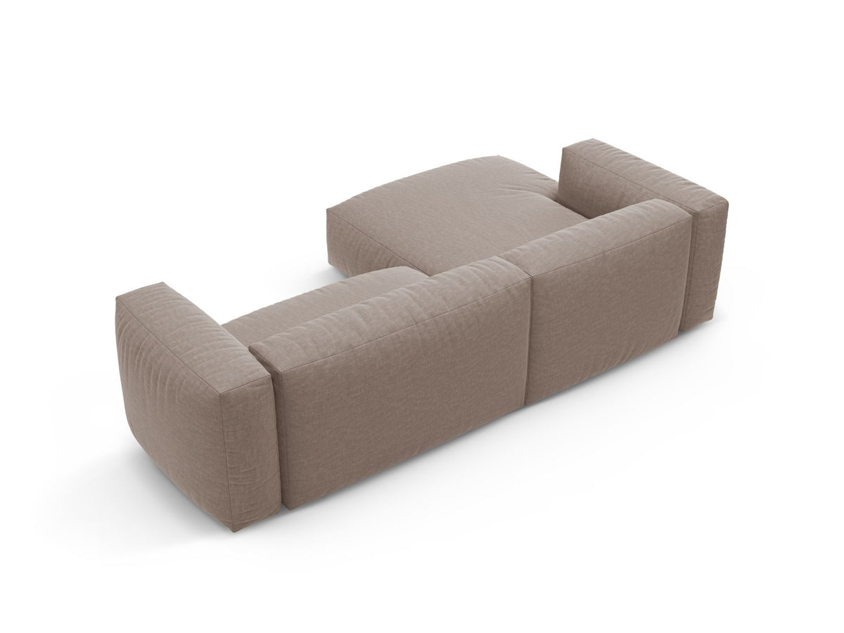 4-Sitzer Ecksofa links mit Bettfunktion Martina in Dark Beige-Boston präsentiert im Onlineshop von KAQTU Design AG. Bettsofa links ist von Micadoni