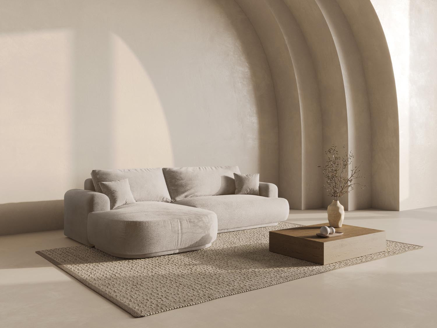 Erleben Sie das Ella Ecksofa von Micadoni: stilvolles 5-Sitzer Sofa mit praktischer Schlaffunktion und cleverem Stauraum für Ihr Zuhause.