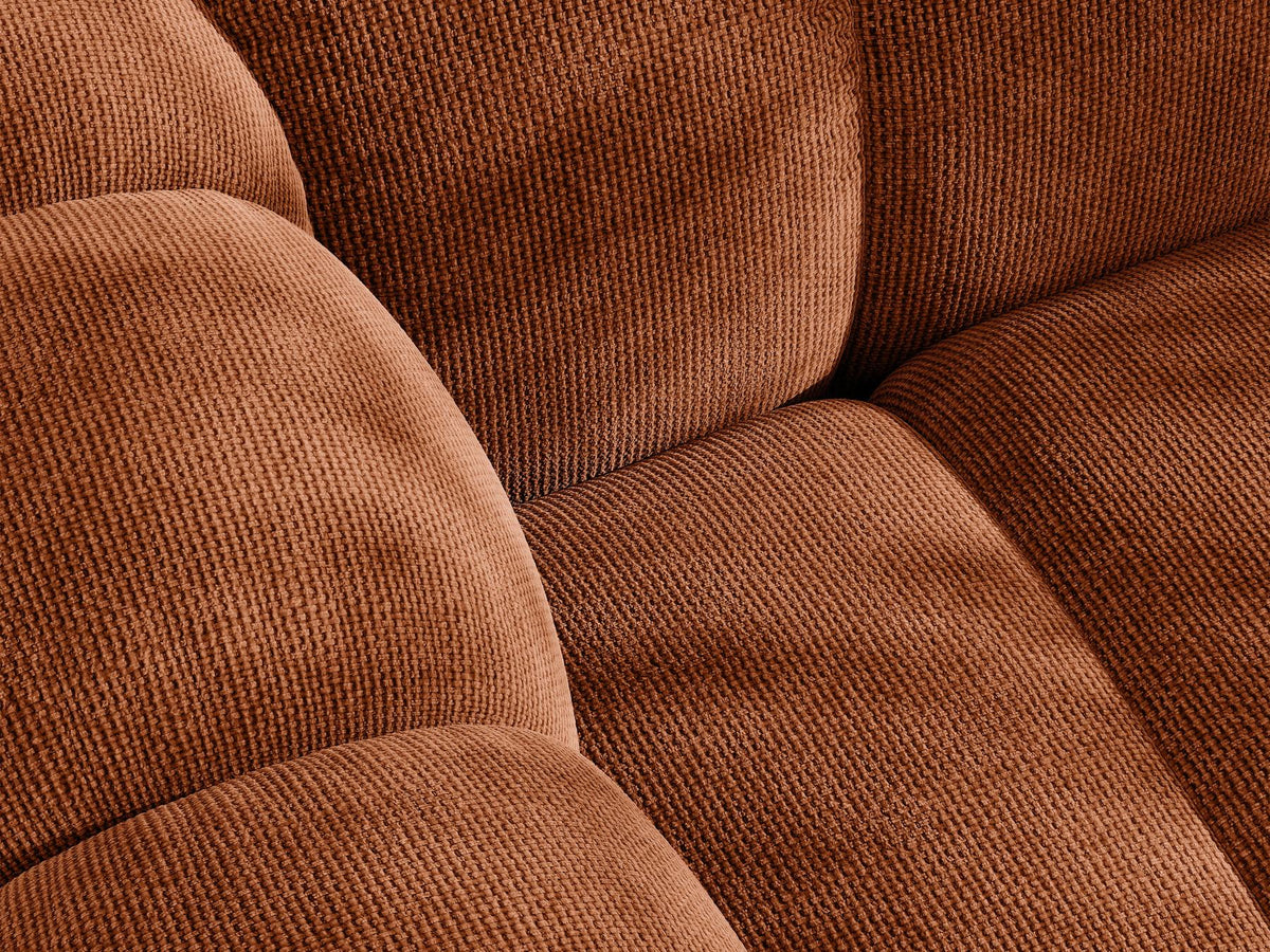 Lupine Ecksofa mit Bettfunktion und Stauraum links, Bezug aus Stoff Eden in Leichtes beige, schwarze Kunststoffbeine, Ecksofa-Form von Micadoni.