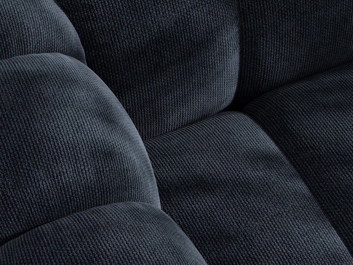 Lupine Ecksofa mit Bettfunktion und Stauraum links, Bezug aus Stoff Eden in Leichtes beige, schwarze Kunststoffbeine, Ecksofa-Form von Micadoni.