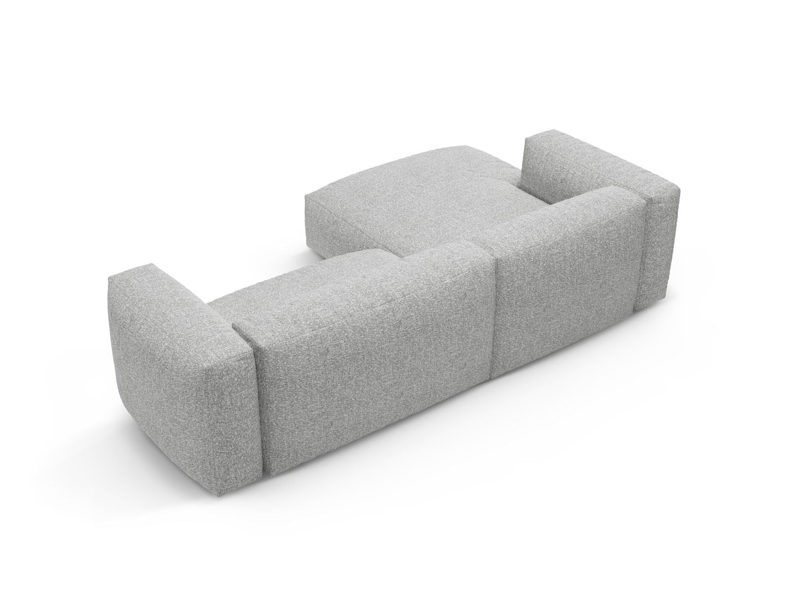Stylisches 4-Sitzer Ecksofa Martina in Silver-Monet, ideal für entspannte Stunden, mit praktischer Schlaffunktion und Stauraum.