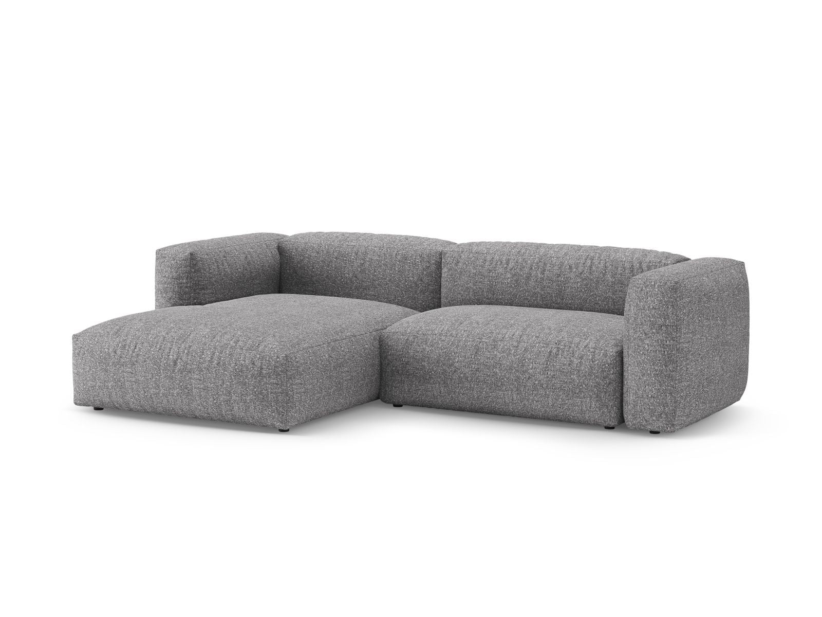 Stylisches 4-Sitzer Ecksofa Martina in Graphit mit praktischer Schlaffunktion und Stauraum, ideal für moderne Wohnräume.