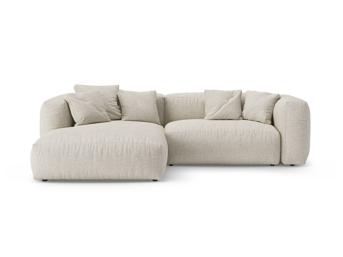 4-Sitzer Ecksofa links mit Schlaffunktion und Stauraum Martina in Beige-Monet präsentiert im Onlineshop von KAQTU Design AG. Bettsofa links ist von Micadoni