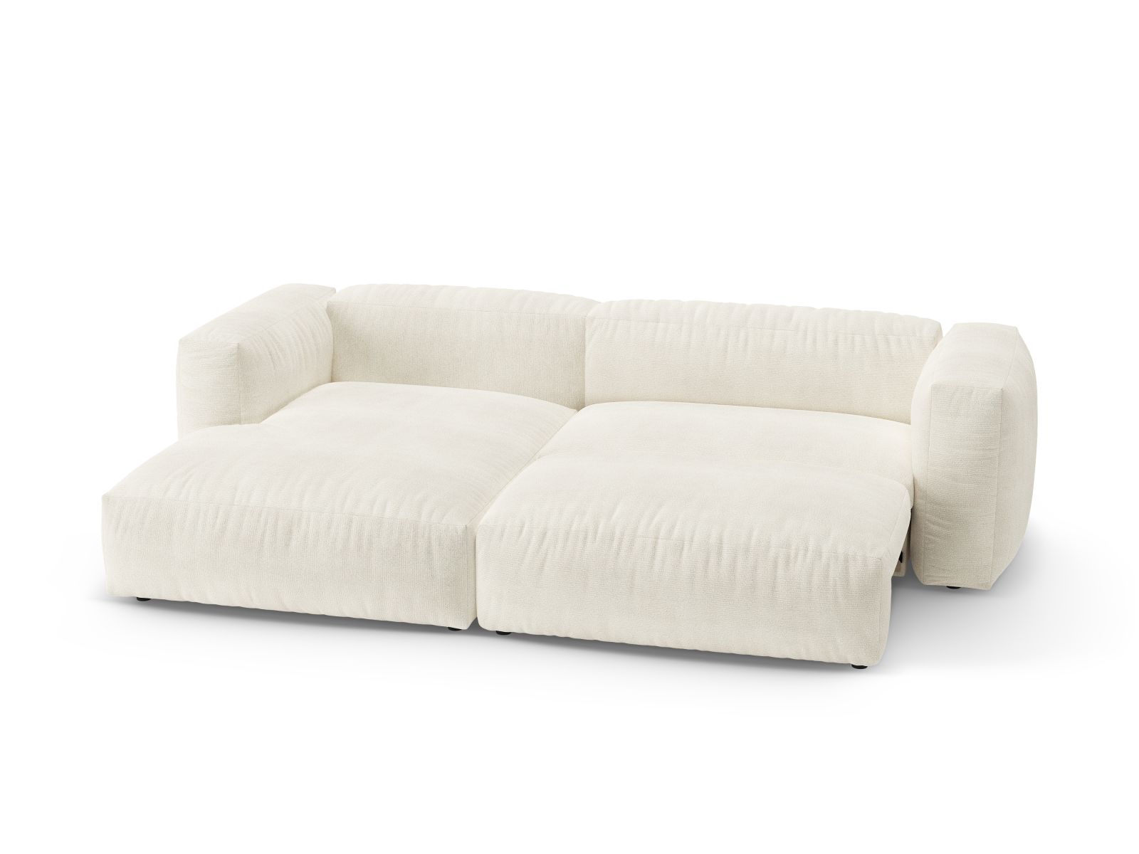 Elegantes 4-Sitzer Ecksofa Martina in Ivory-Monet, ideal für Wohnräume, mit praktischer Schlaffunktion und cleverem Stauraum.