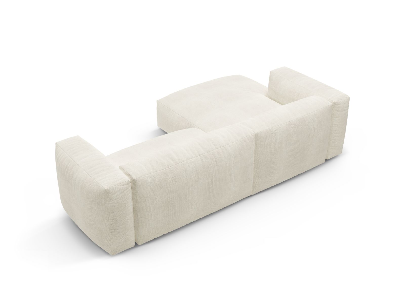 Stylisches 4-Sitzer Ecksofa Martina in Ivory-Monet, ideal für entspannte Stunden, mit praktischer Schlaffunktion und integriertem Stauraum.