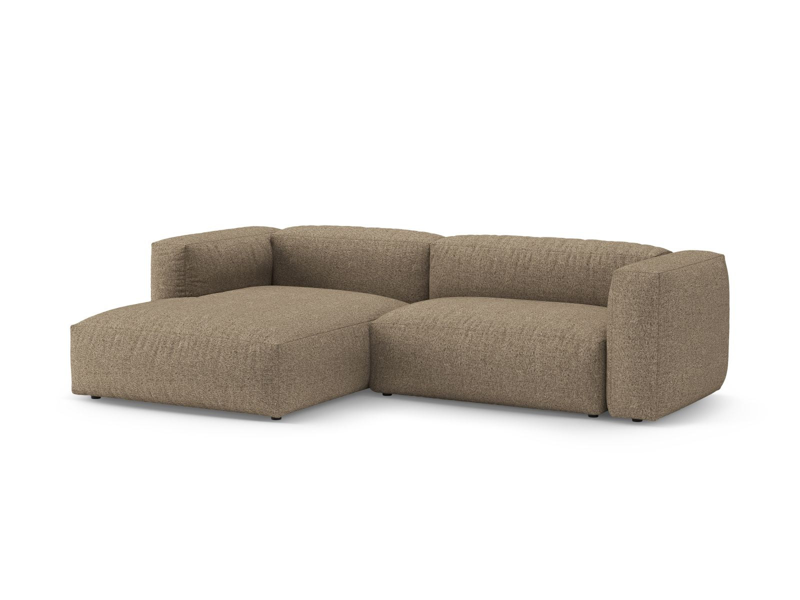 Elegantes 4-Sitzer Ecksofa Martina in Cappuccino, ideal für Wohnräume, mit praktischer Schlaffunktion und Stauraum, stilvoll und funktional.