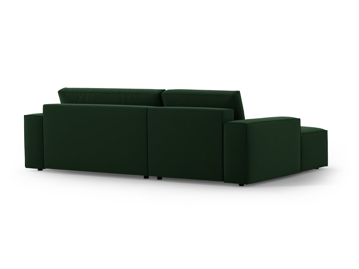 Jodie Velour Ecksofa links mit Schlaffunktion und Stauraumbox 3 Sitzer in Bottle Green-Bluvel präsentiert im Onlineshop von KAQTU Design AG. Bettsofa links ist von Micadoni