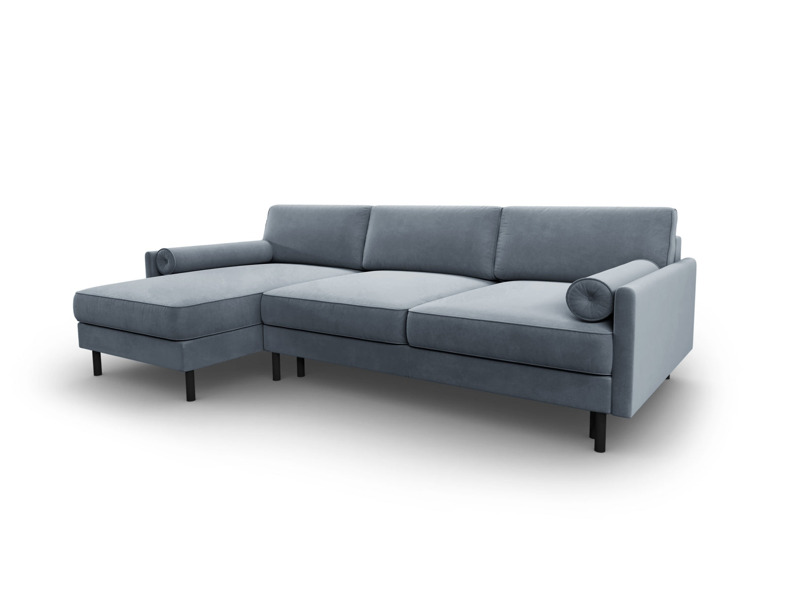Scott Velour links Ecksofa mit Schlaffunktion und Stauraum 5 Sitzer in Light Blue präsentiert im Onlineshop von KAQTU Design AG. Ecksofa links ist von Micadoni