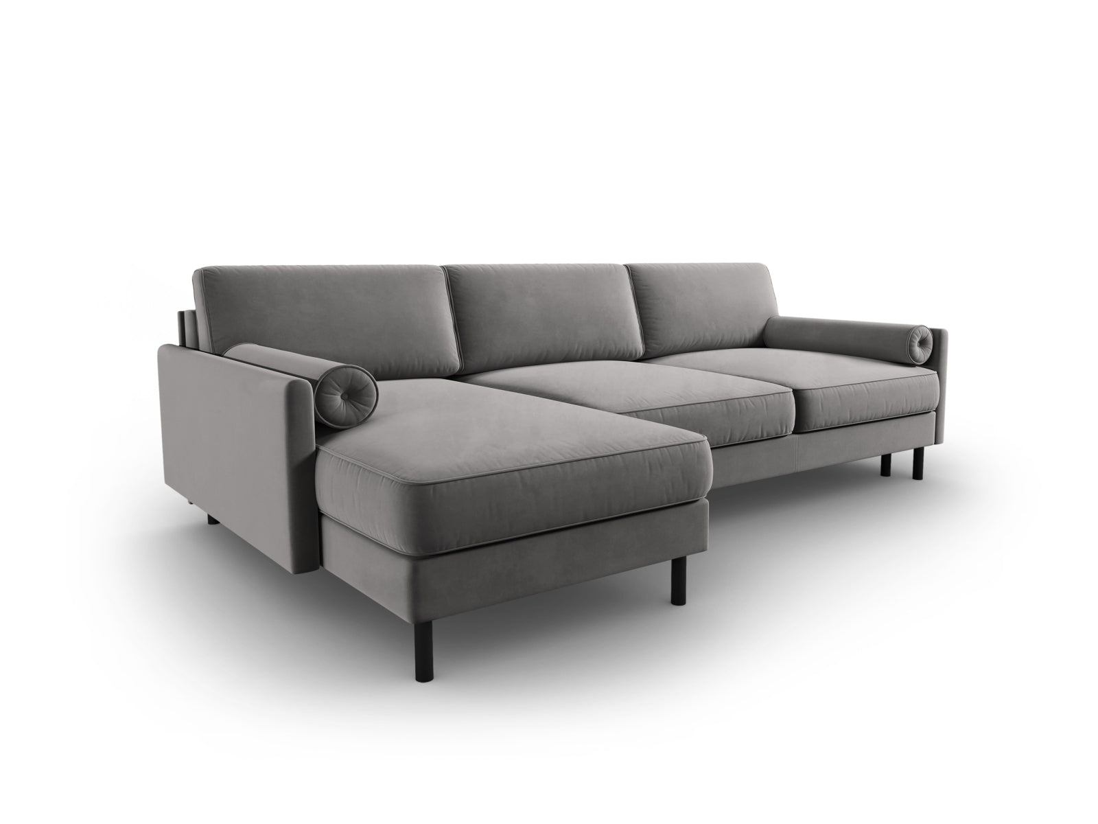 Scott Velour links Ecksofa mit Schlaffunktion und Stauraum 5 Sitzer in Light Grey präsentiert im Onlineshop von KAQTU Design AG. Ecksofa links ist von Micadoni