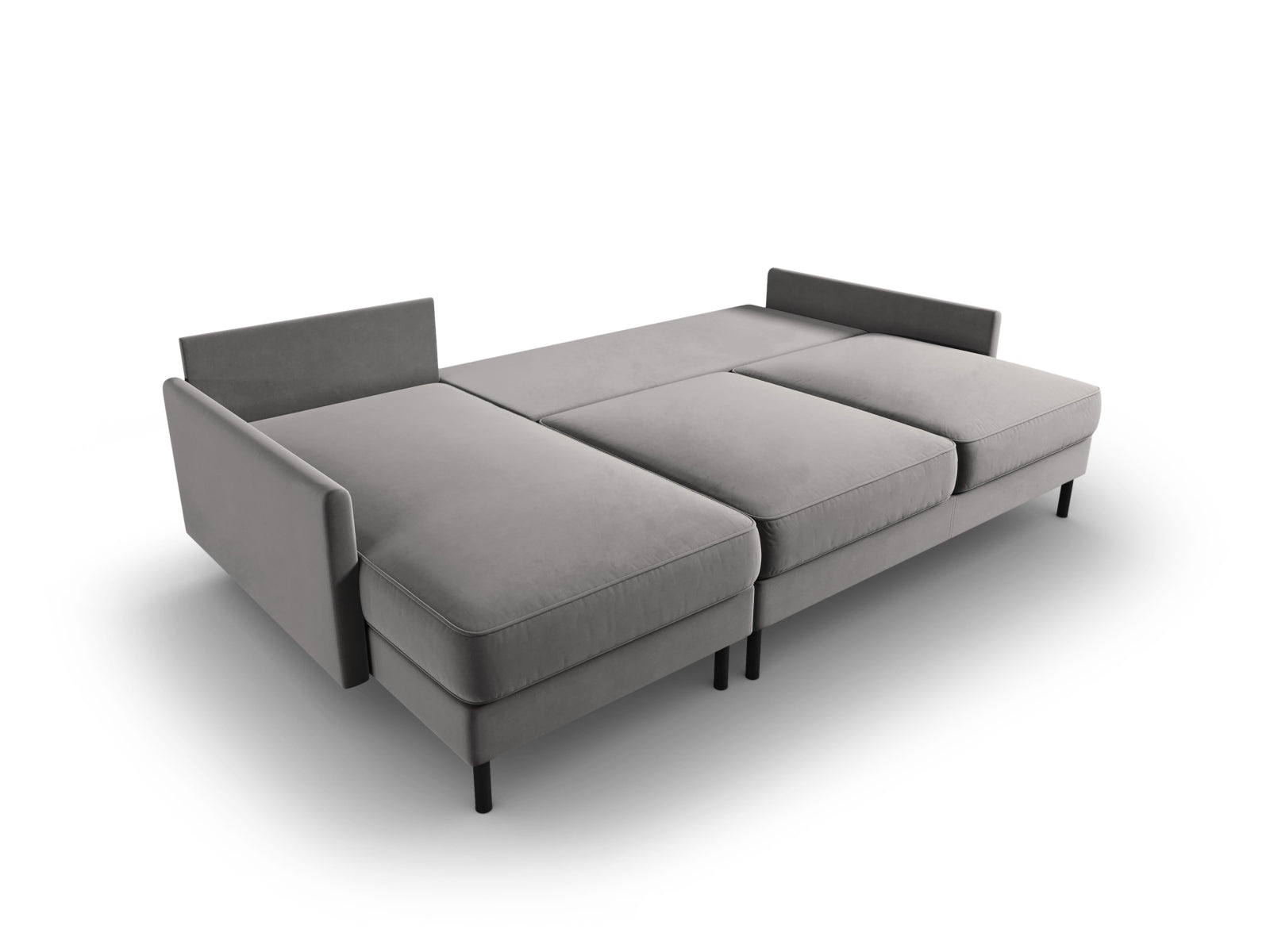 Scott Velour links Ecksofa mit Schlaffunktion und Stauraum 5 Sitzer in Light Grey präsentiert im Onlineshop von KAQTU Design AG. Ecksofa links ist von Micadoni