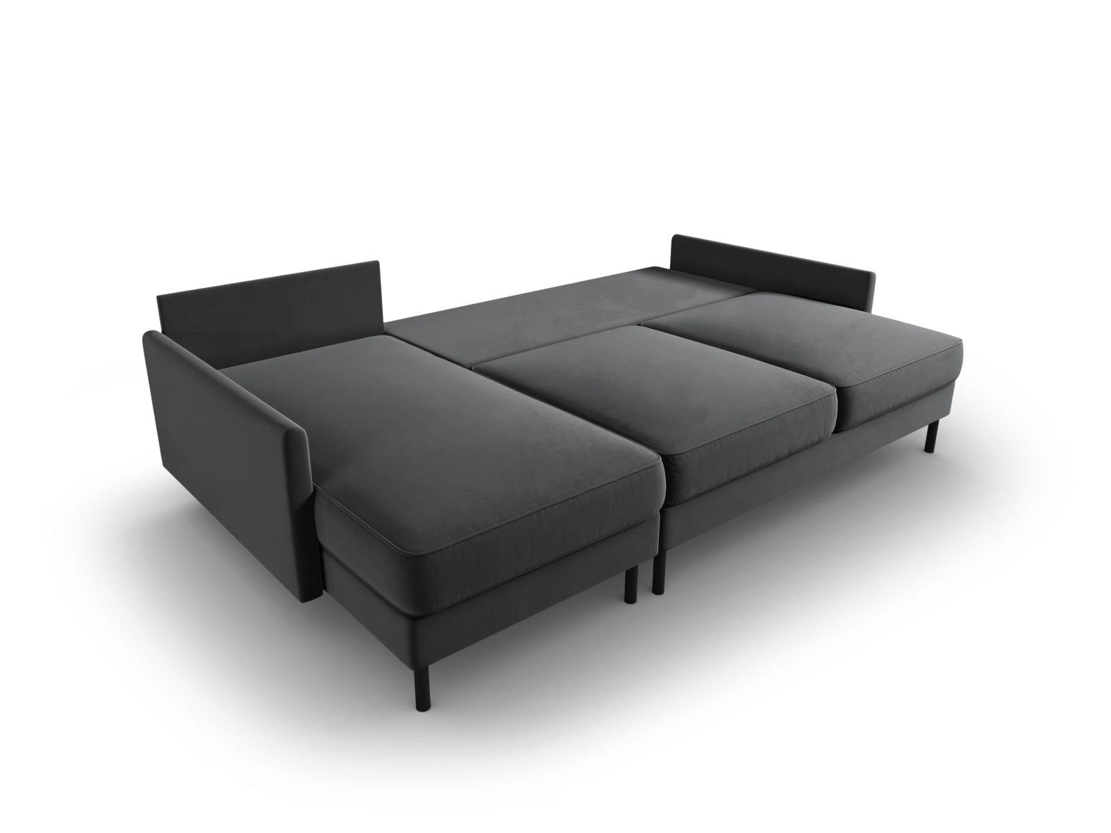 Scott Velour links Ecksofa mit Schlaffunktion und Stauraum 5 Sitzer in Grey präsentiert im Onlineshop von KAQTU Design AG. Ecksofa links ist von Micadoni