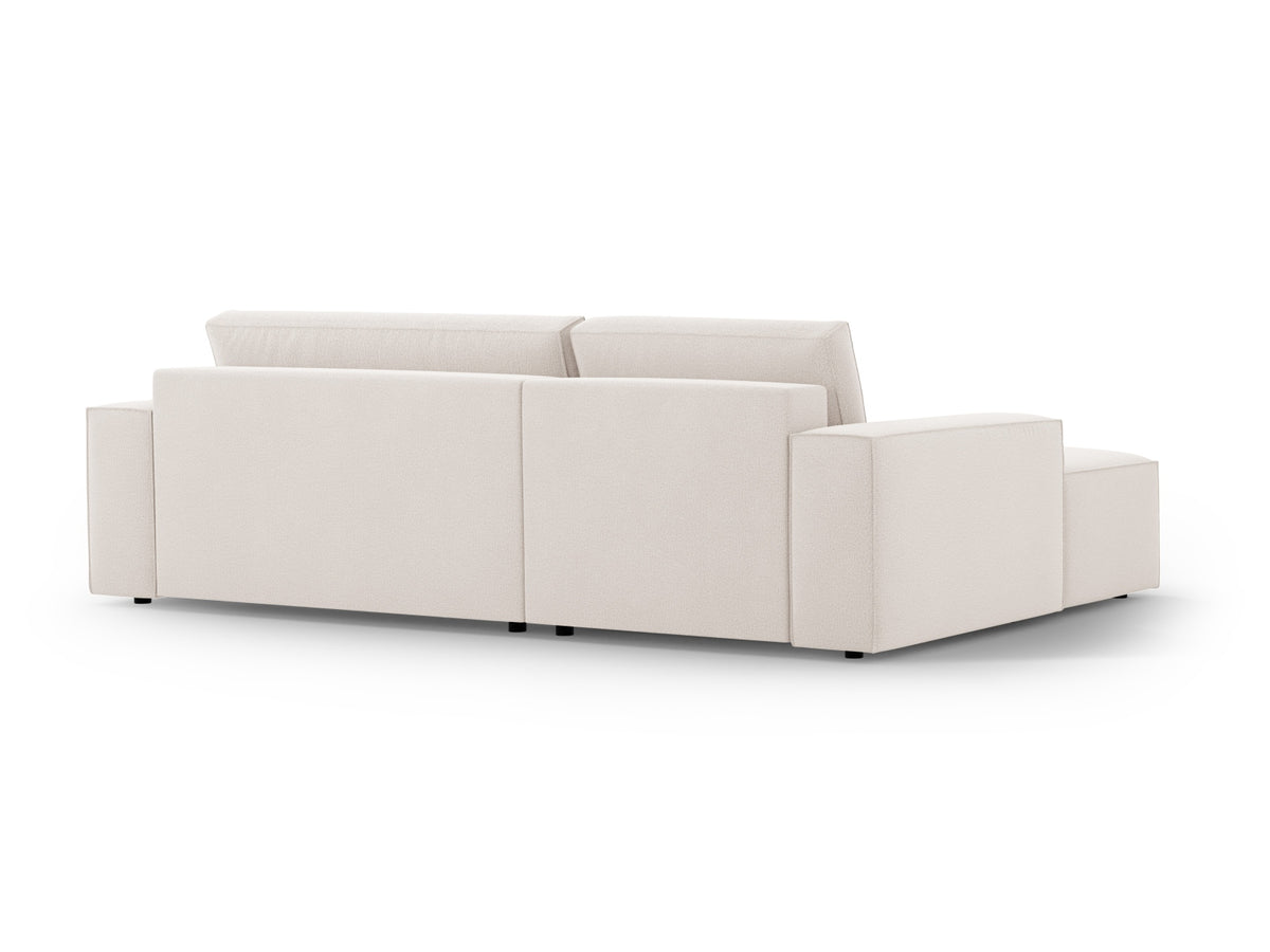Jodie Ecksofa links mit Schlaffunktion und Stauraumbox 3 Sitzer in Light Beige-Megan präsentiert im Onlineshop von KAQTU Design AG. Bettsofa links ist von Micadoni