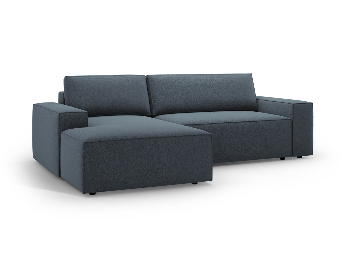 Jodie Ecksofa links mit Schlaffunktion und Stauraumbox 3 Sitzer in Blue-Megan präsentiert im Onlineshop von KAQTU Design AG. Bettsofa links ist von Micadoni
