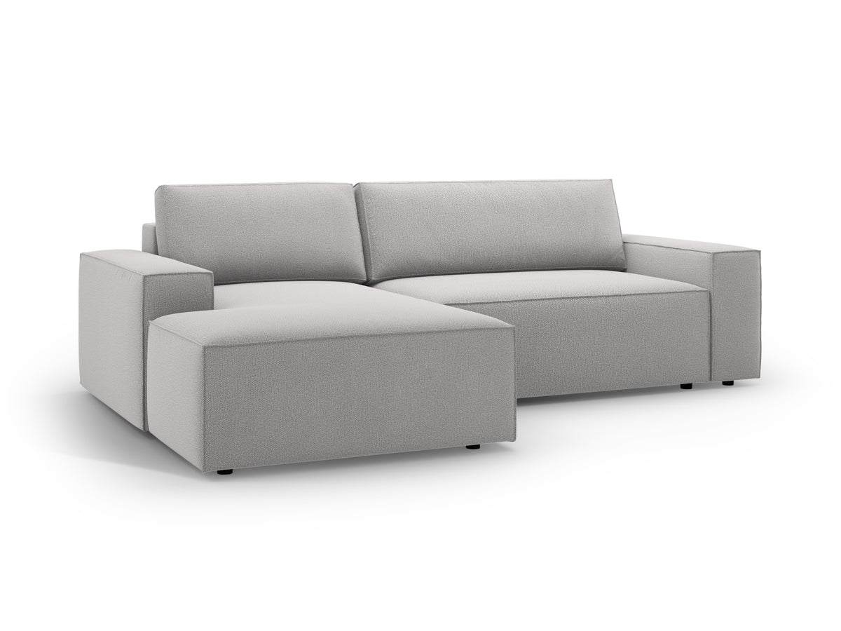 Jodie Ecksofa links mit Schlaffunktion und Stauraumbox 3 Sitzer in Light Grey-Megan präsentiert im Onlineshop von KAQTU Design AG. Bettsofa links ist von Micadoni