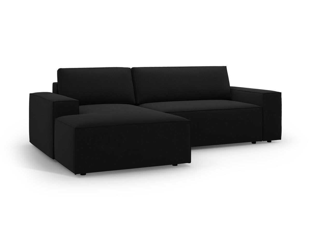Jodie Ecksofa links mit Schlaffunktion und Stauraumbox 3 Sitzer in Black-Megan präsentiert im Onlineshop von KAQTU Design AG. Bettsofa links ist von Micadoni