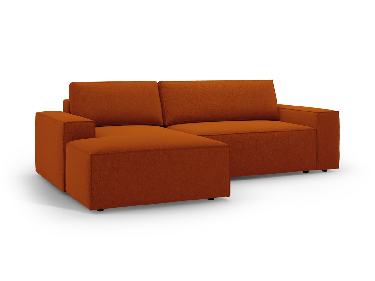 Jodie Ecksofa links mit Schlaffunktion und Stauraumbox 3 Sitzer in Terracotta-Megan präsentiert im Onlineshop von KAQTU Design AG. Bettsofa links ist von Micadoni