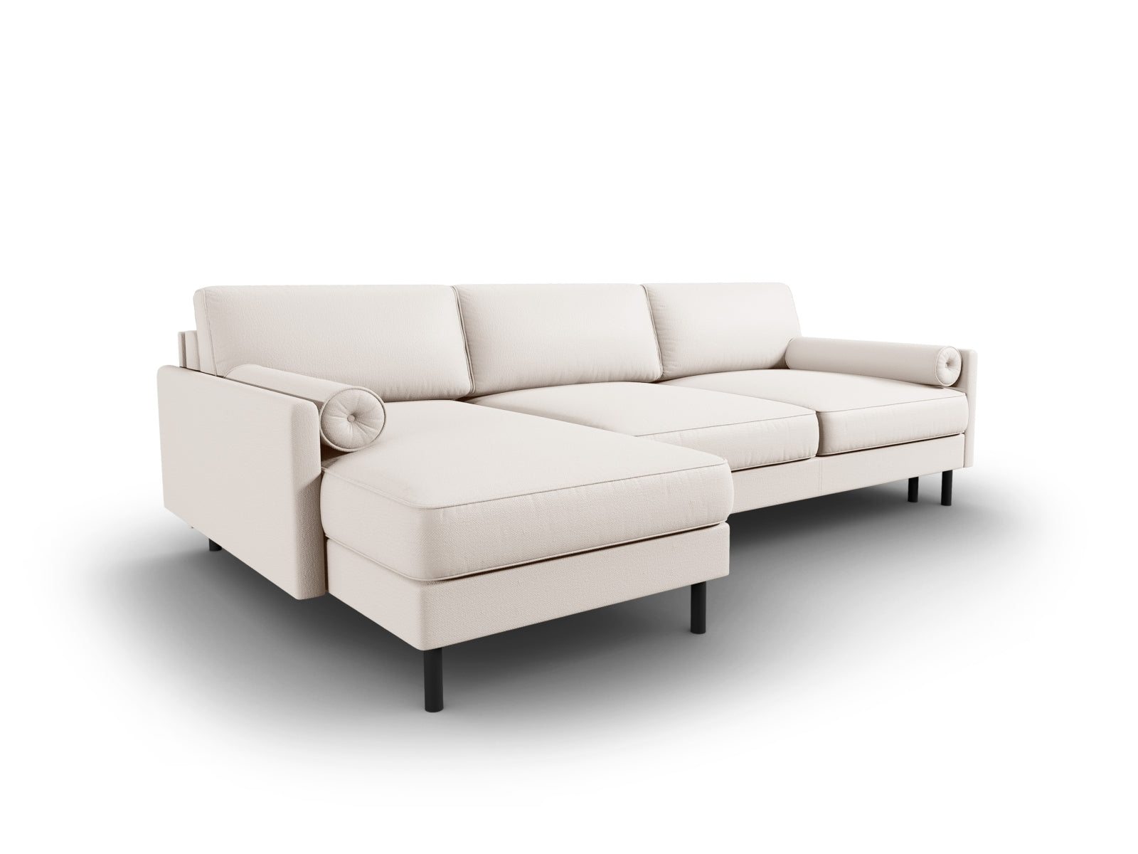 Scott Ecksofa links mit Schlaffunktion Stauraum 5 Sitzer in Light Beige präsentiert im Onlineshop von KAQTU Design AG. Ecksofa links ist von Micadoni