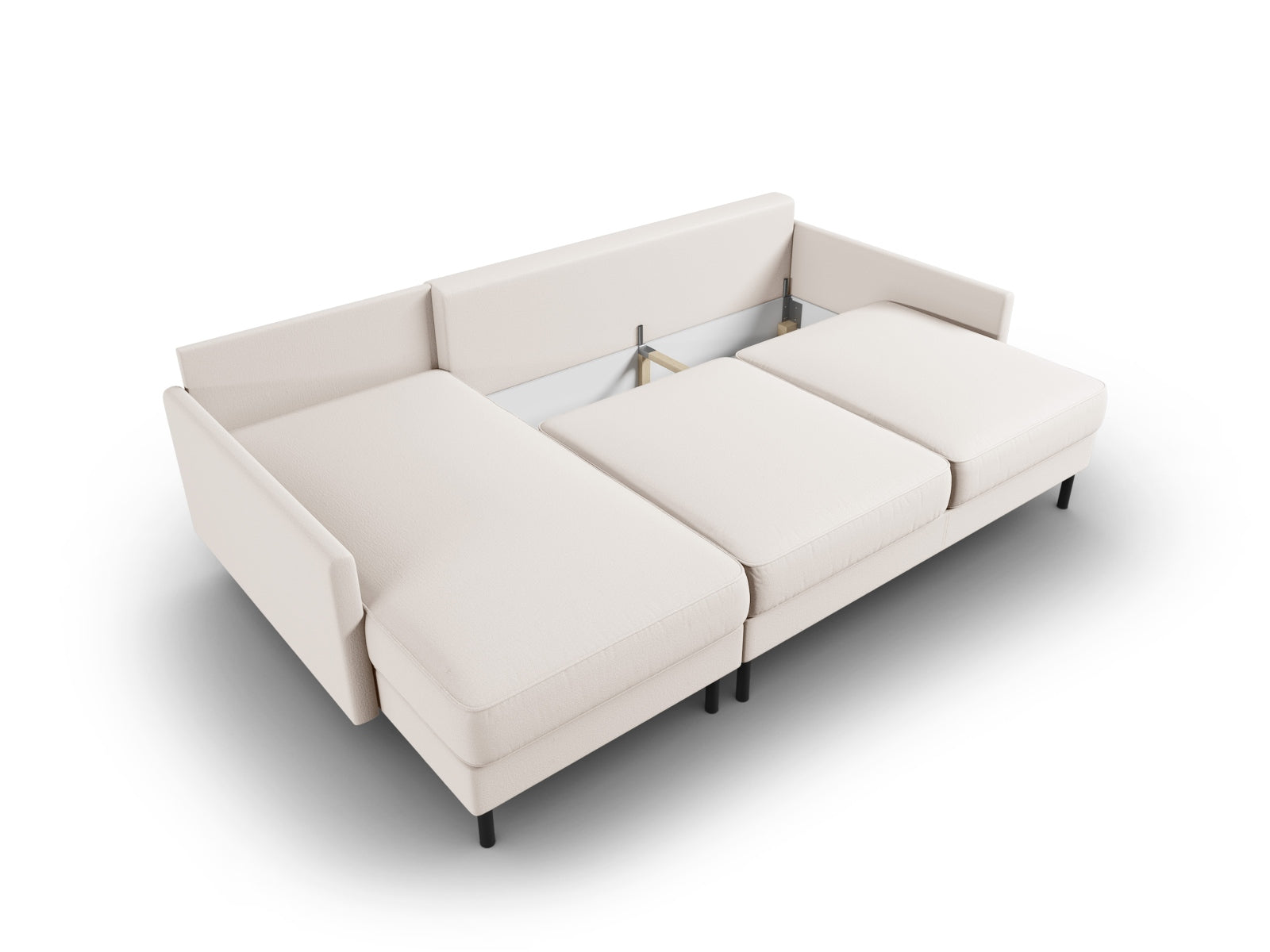 Scott Ecksofa links mit Schlaffunktion Stauraum 5 Sitzer in Light Beige präsentiert im Onlineshop von KAQTU Design AG. Ecksofa links ist von Micadoni
