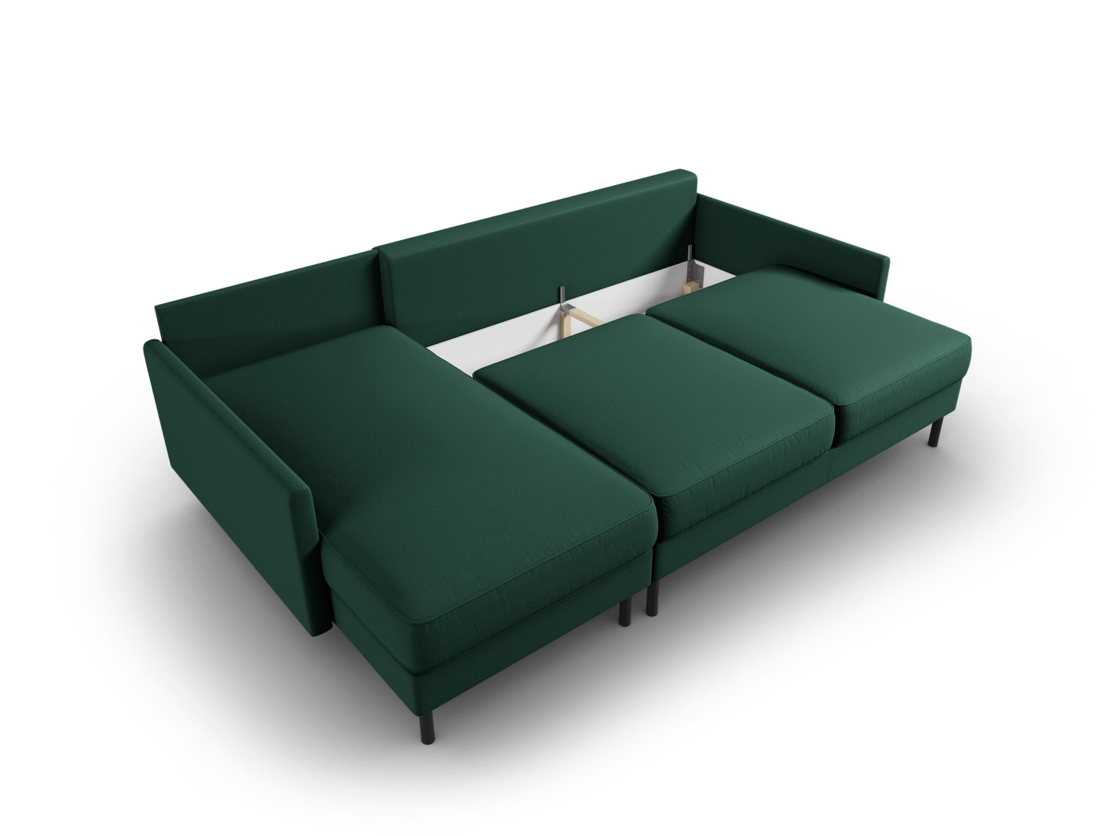 Scott Ecksofa links mit Schlaffunktion Stauraum 5 Sitzer in Green präsentiert im Onlineshop von KAQTU Design AG. Ecksofa links ist von Micadoni