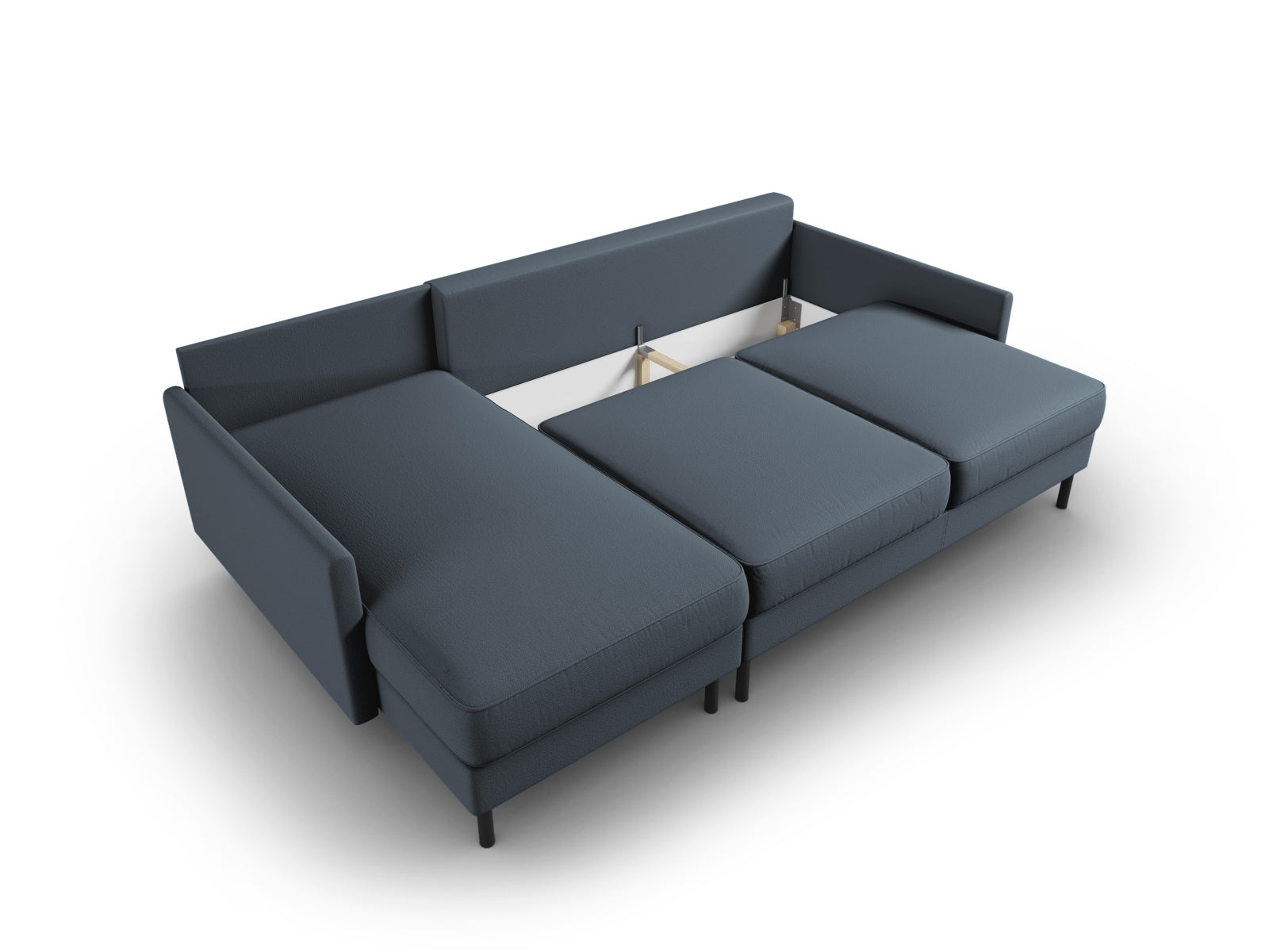 Scott Ecksofa links mit Schlaffunktion Stauraum 5 Sitzer in Blue präsentiert im Onlineshop von KAQTU Design AG. Ecksofa links ist von Micadoni