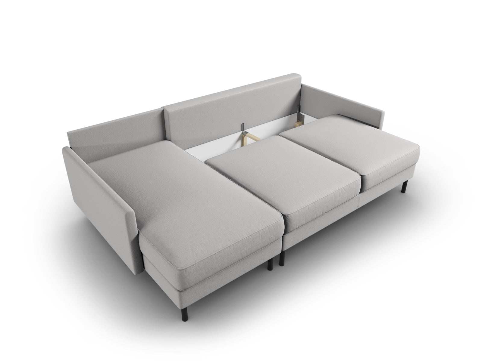 Scott Ecksofa links mit Schlaffunktion Stauraum 5 Sitzer in Light Grey präsentiert im Onlineshop von KAQTU Design AG. Ecksofa links ist von Micadoni