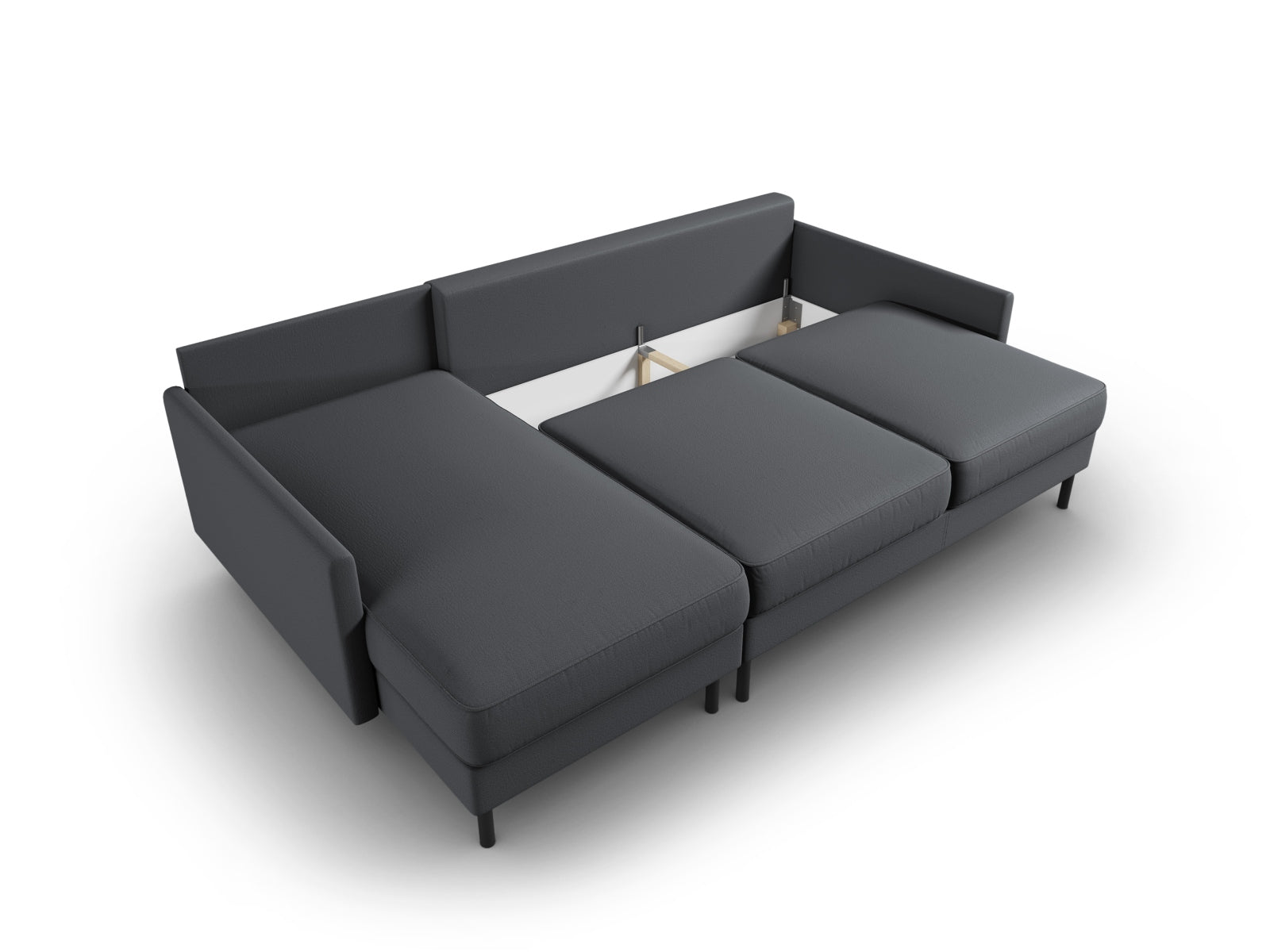 Scott Ecksofa links mit Schlaffunktion Stauraum 5 Sitzer in Dark Grey präsentiert im Onlineshop von KAQTU Design AG. Ecksofa links ist von Micadoni