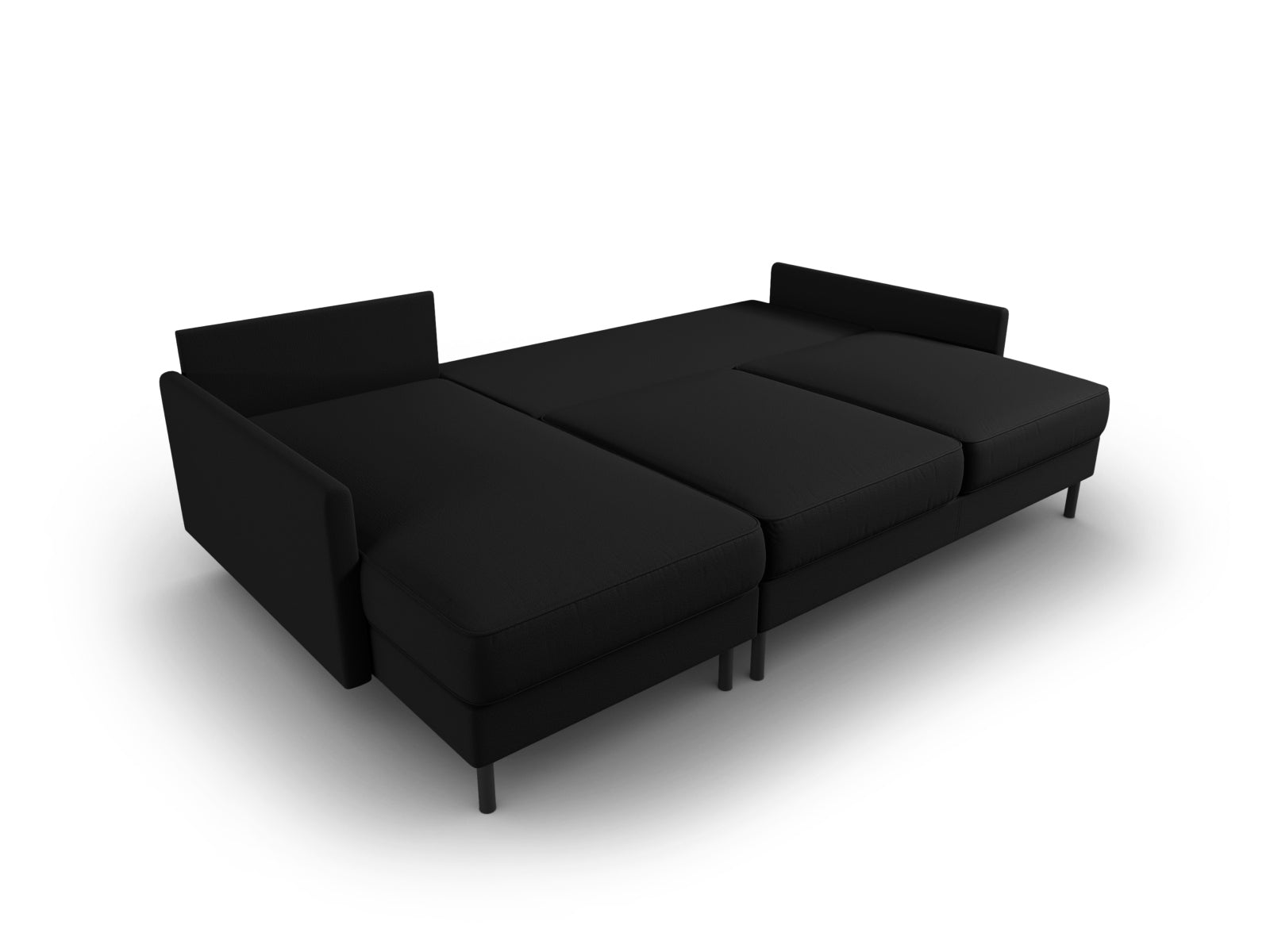 Scott Ecksofa links mit Schlaffunktion Stauraum 5 Sitzer in Black präsentiert im Onlineshop von KAQTU Design AG. Ecksofa links ist von Micadoni