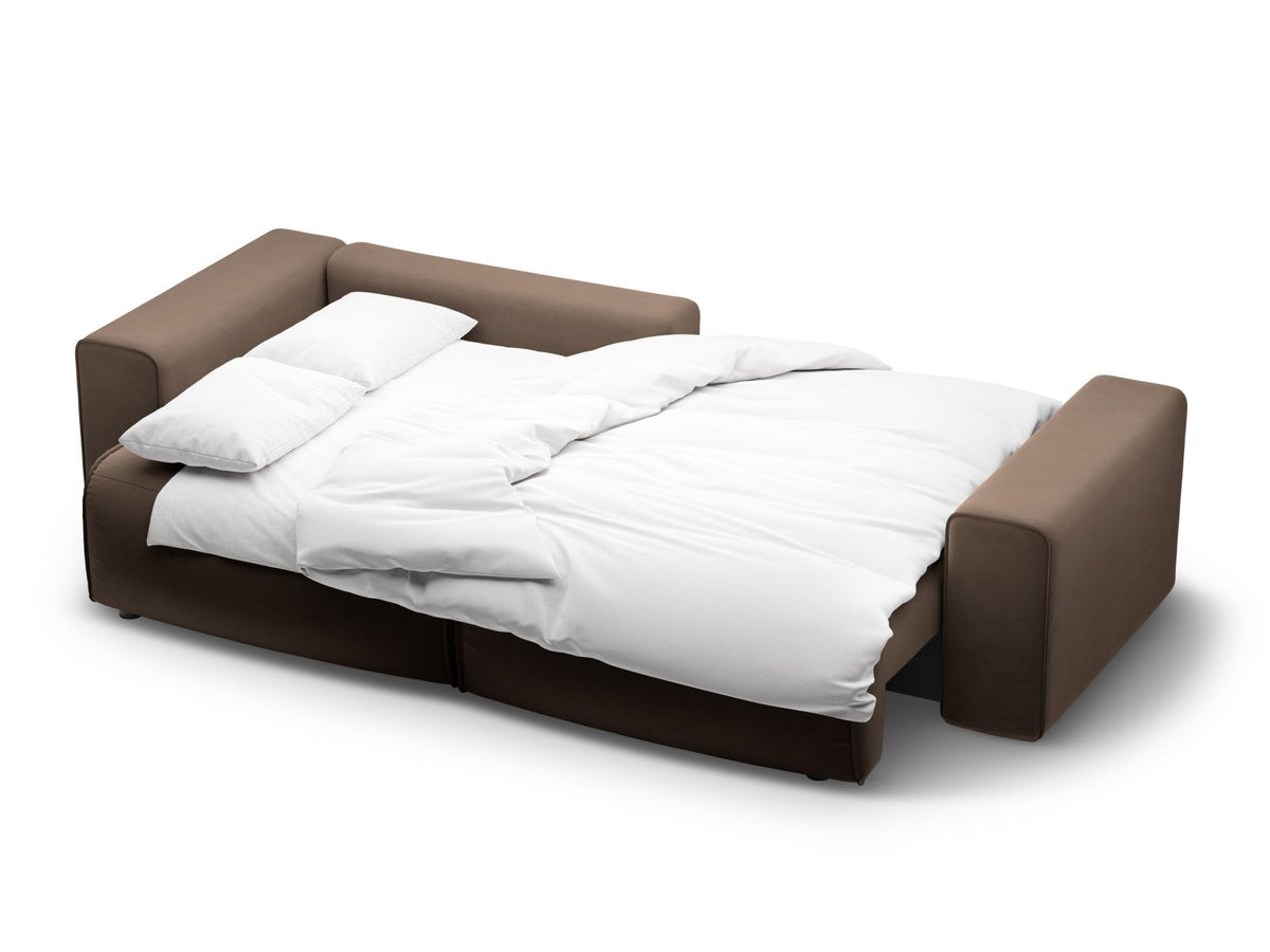 3-Sitzer Ecksofa links mit Schlaffunktion und Stauraum Victor in Chocolate-Paris präsentiert im Onlineshop von KAQTU Design AG. Bettsofa links ist von Micadoni