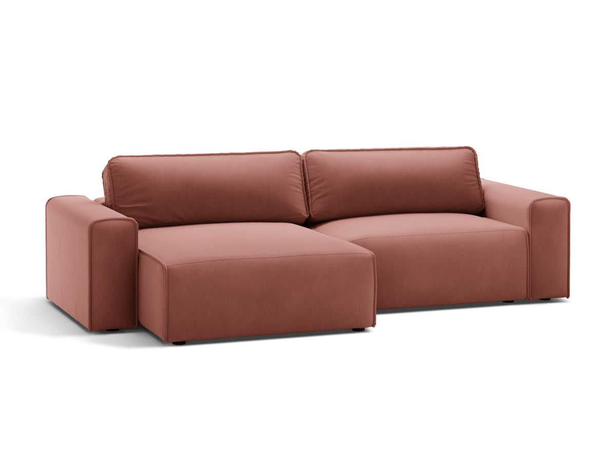 3-Sitzer Ecksofa links mit Schlaffunktion und Stauraum Victor in Pink-Paris präsentiert im Onlineshop von KAQTU Design AG. Bettsofa links ist von Micadoni
