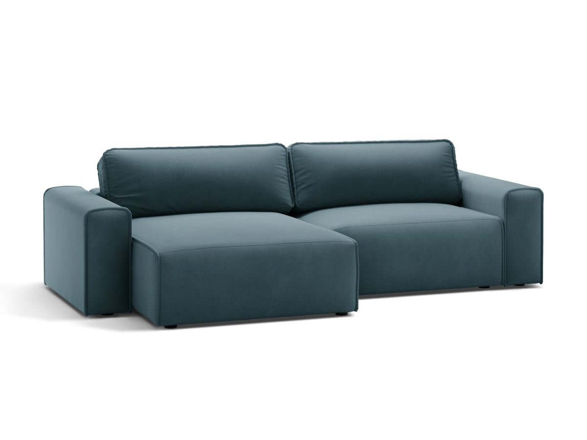 3-Sitzer Ecksofa links mit Schlaffunktion und Stauraum Victor in Blue-Paris präsentiert im Onlineshop von KAQTU Design AG. Bettsofa links ist von Micadoni