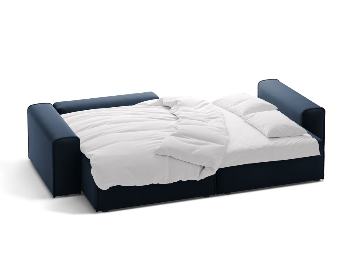 3-Sitzer Ecksofa links mit Schlaffunktion und Stauraum Victor in Dark Blue-Paris präsentiert im Onlineshop von KAQTU Design AG. Bettsofa links ist von Micadoni