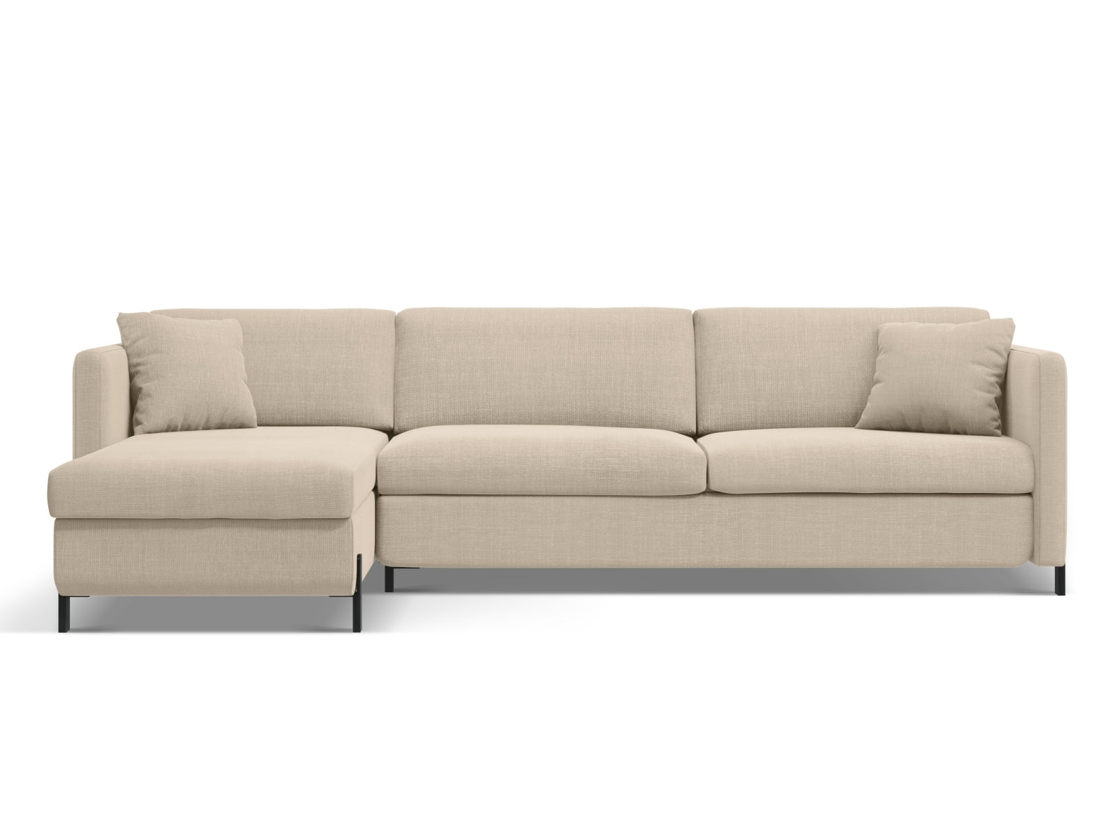 Gloria Ecksofa links mit Schlaffunktion und Stauraum 4 Sitzer in Beige-Bjorn präsentiert im Onlineshop von KAQTU Design AG. Bettsofa links ist von Micadoni