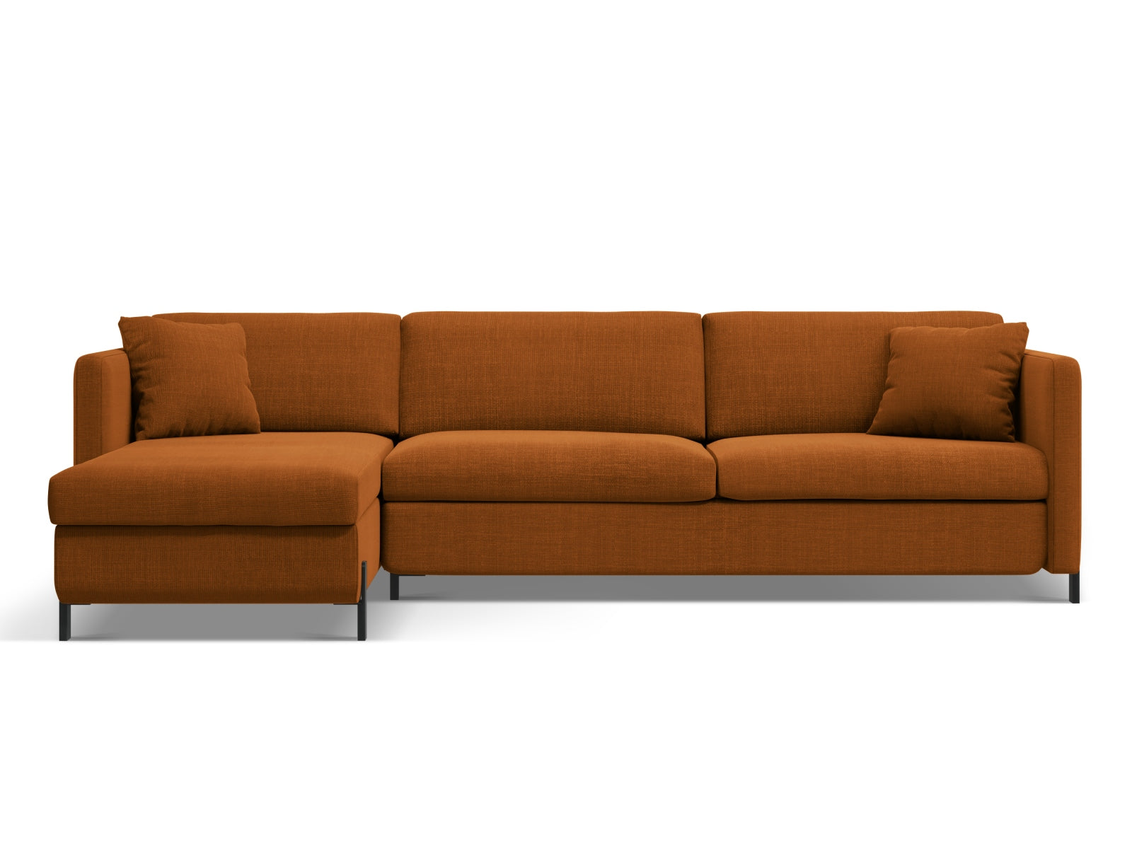 Gloria Ecksofa links mit Schlaffunktion Stauraum 4 Sitzer in Brick präsentiert im Onlineshop von KAQTU Design AG. Ecksofa links ist von Micadoni