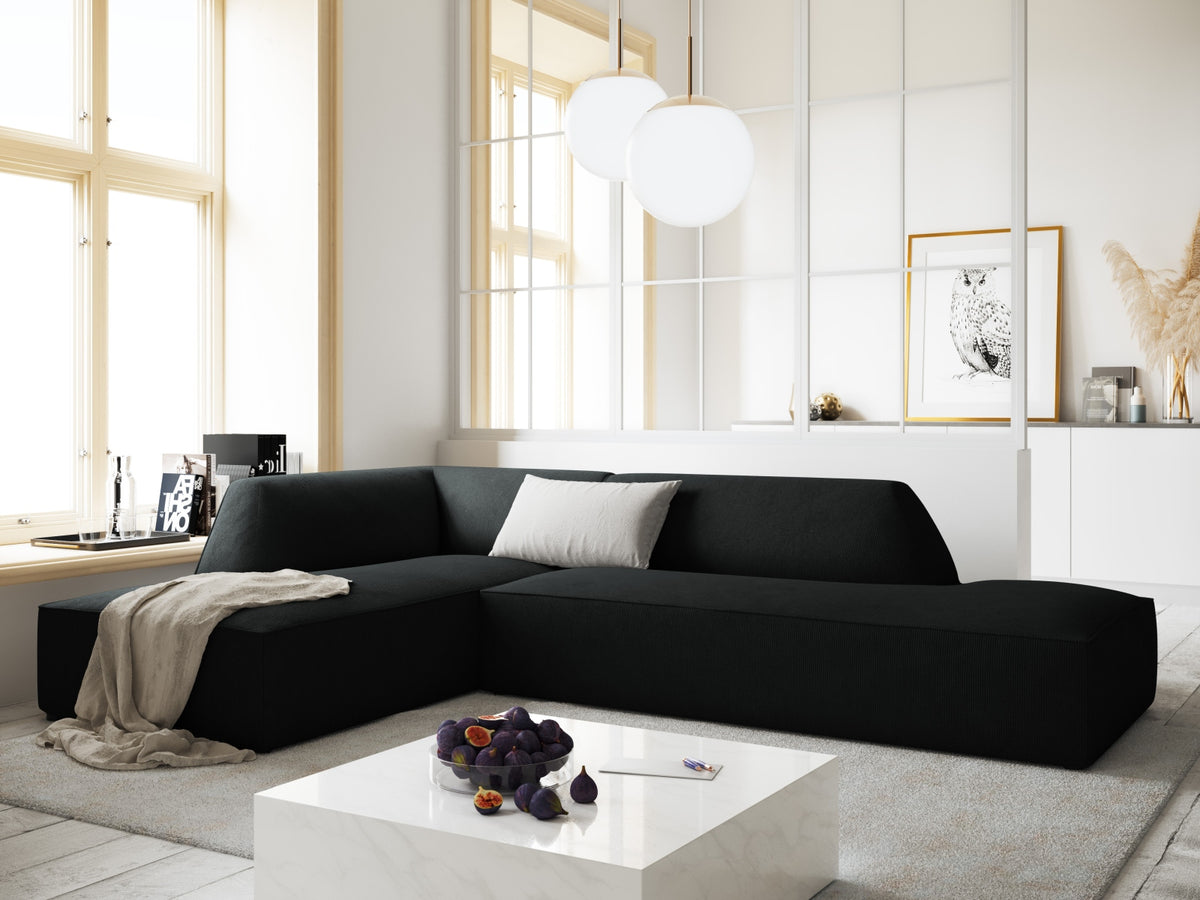 Ruby Modulares Ecksofa Open end links 4 Sitzer in Black-Scala präsentiert im Onlineshop von KAQTU Design AG. Ecksofa links ist von Micadoni