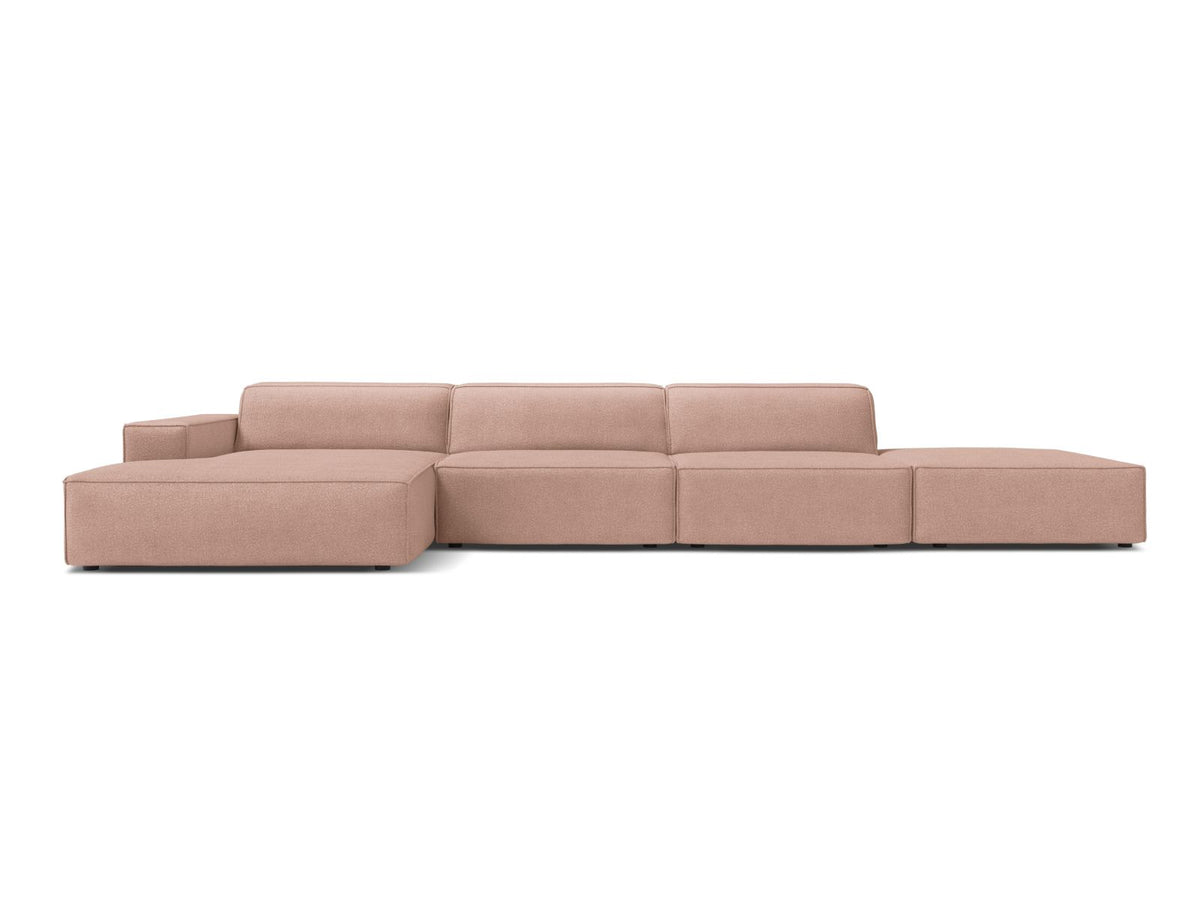 Jodie Boucle modulares Ecksofa links 5 Sitzer in Powder Pink-Baloo präsentiert im Onlineshop von KAQTU Design AG. Ecksofa links ist von Micadoni