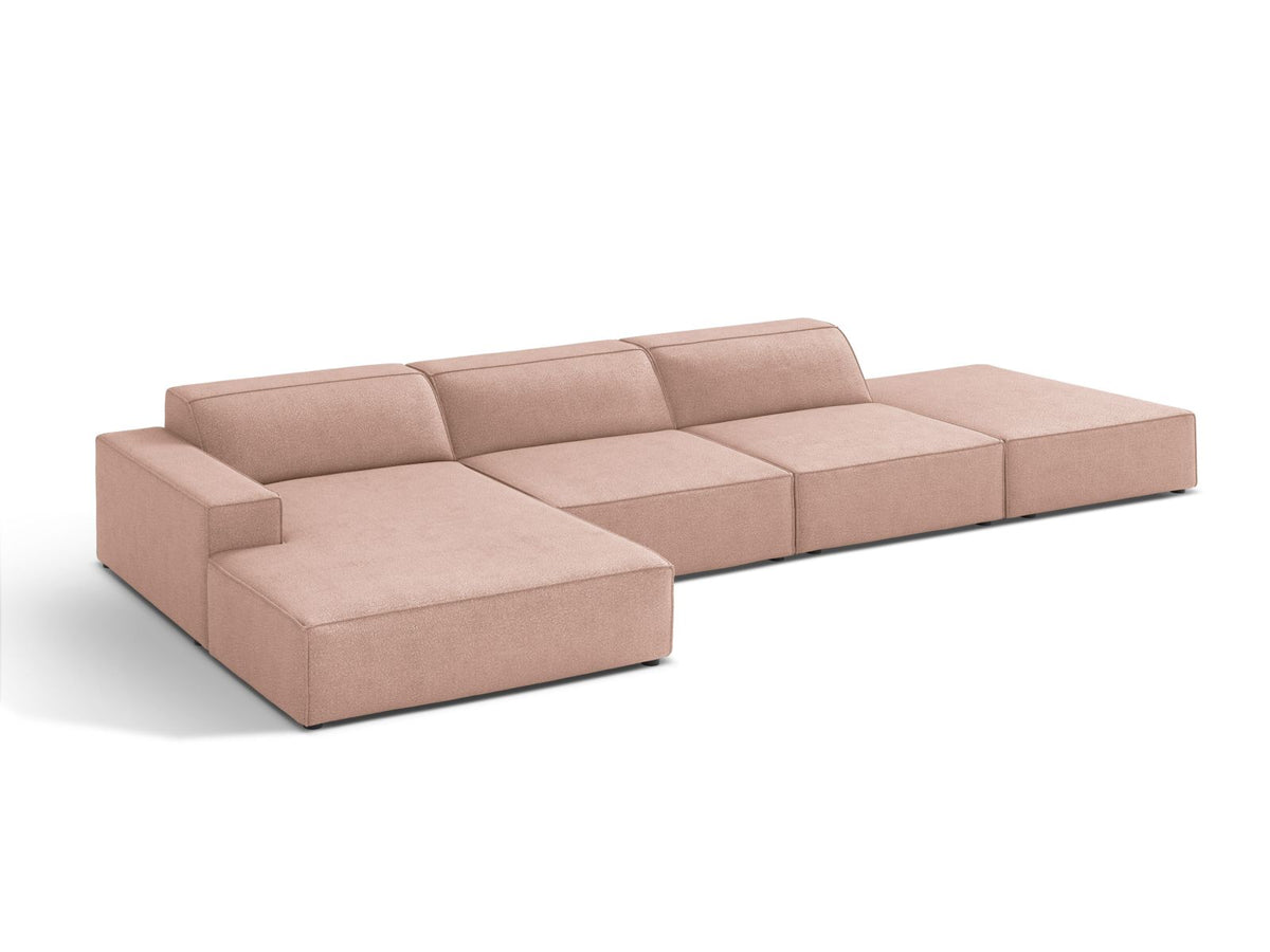 Jodie Boucle modulares Ecksofa links 5 Sitzer in Powder Pink-Baloo präsentiert im Onlineshop von KAQTU Design AG. Ecksofa links ist von Micadoni