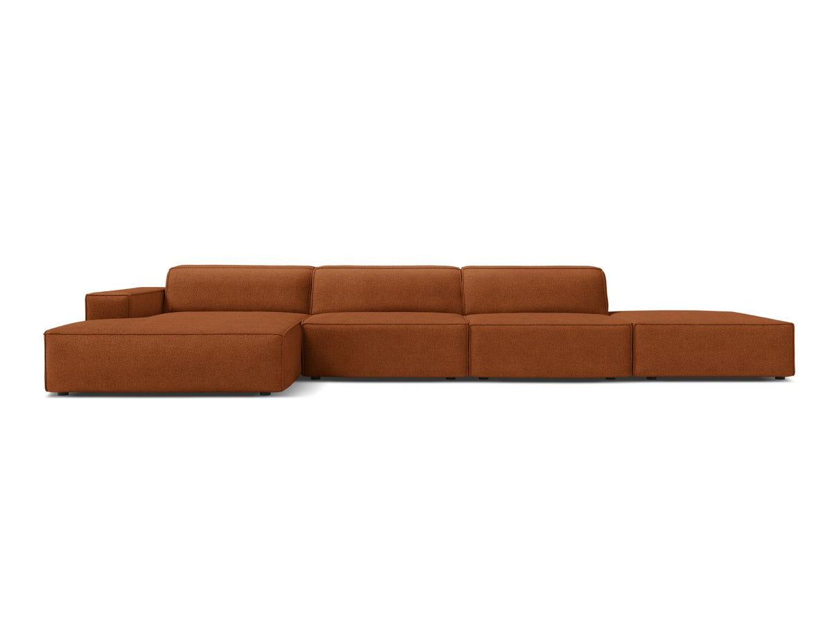 Jodie Boucle modulares Ecksofa links 5 Sitzer in Terracotta-Baloo präsentiert im Onlineshop von KAQTU Design AG. Ecksofa links ist von Micadoni