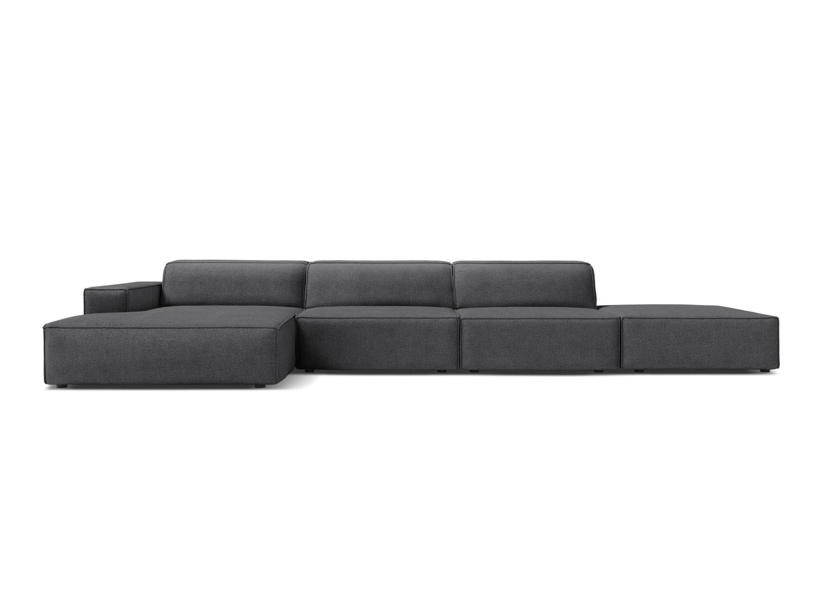 Jodie Boucle modulares Ecksofa links 5 Sitzer in Dark Grey-Baloo präsentiert im Onlineshop von KAQTU Design AG. Ecksofa links ist von Micadoni