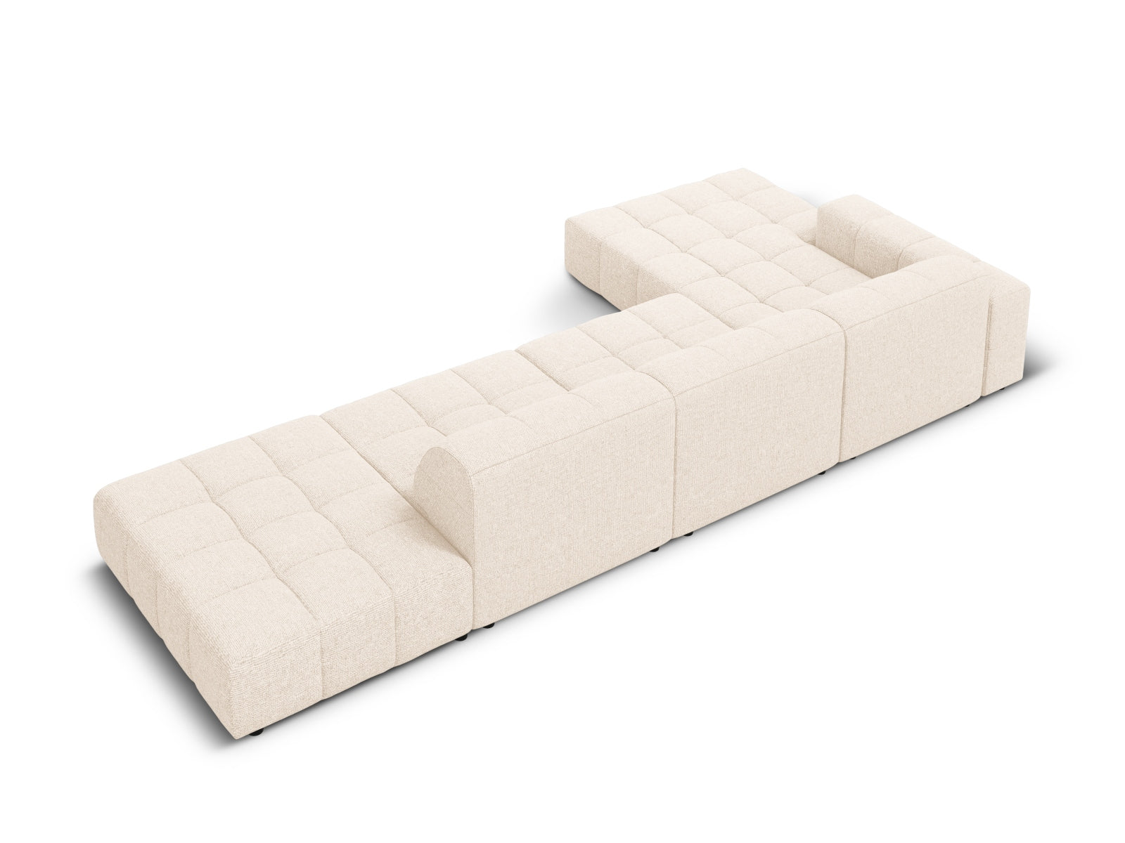 Erleben Sie das stilvolle Jennifer Ecksofa links von Micadoni – ein 5-Sitzer, der modernes Design und höchsten Komfort für Ihr Wohnzimmer bietet.