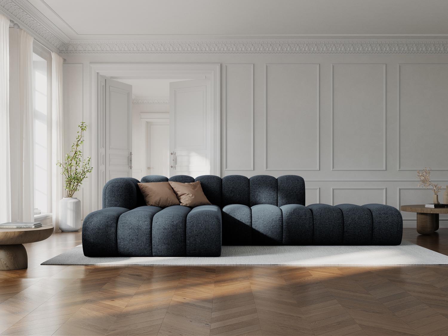 Lupine Modulares Ecksofa open links 5 Sitzer in Royal Blue präsentiert im Onlineshop von KAQTU Design AG. L-Sofa links ist von Micadoni
